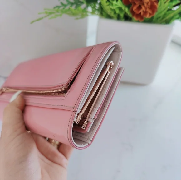 TED BAKER Leather Light Pink Purse Card Cash Holder Pearl &  Rustal Bobbles VGC - Picture 15 of 15